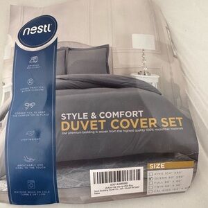 NESTL 3 piece khaki colored Duvet Cover Set - Queen Size